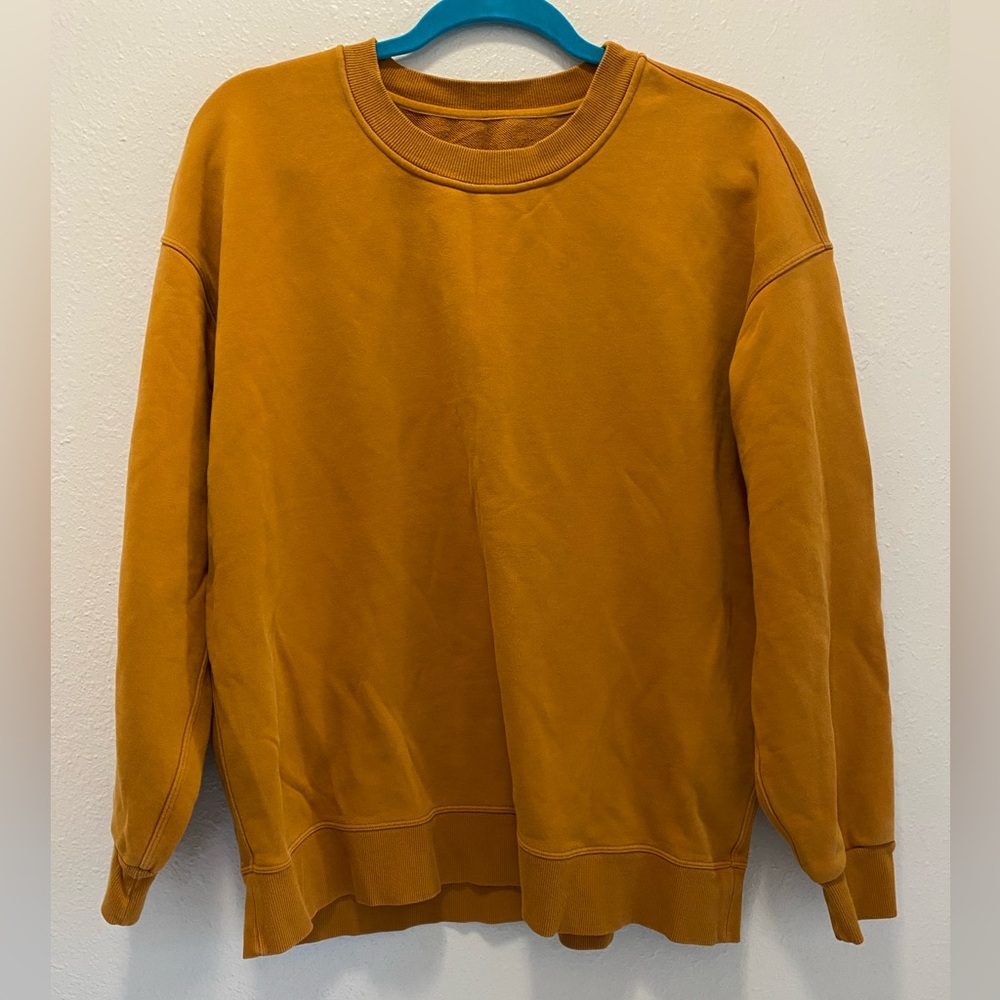 Lululemon Perfectly Oversized Retro Atheltic Crew Sweatshirt Fools Gold Cozy - Picture 3 of 10